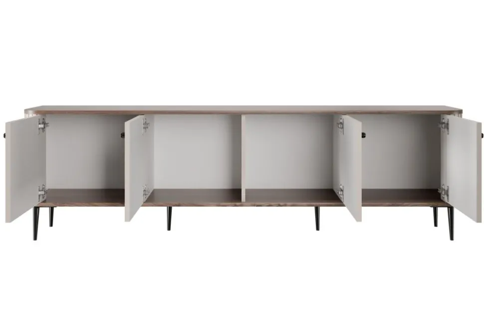 VESPER RTV 187 4D - cashmere mdf / orzech / czarne nogi