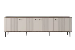 VESPER RTV 187 4D - cashmere mdf / orzech / czarne nogi
