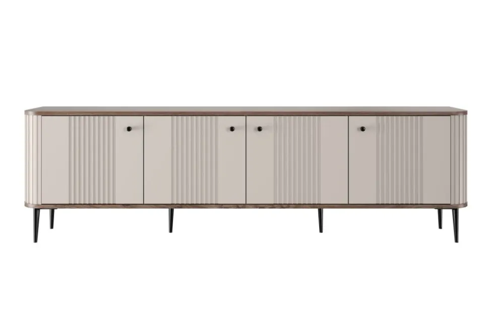 VESPER RTV 187 4D - cashmere mdf / orzech / czarne nogi