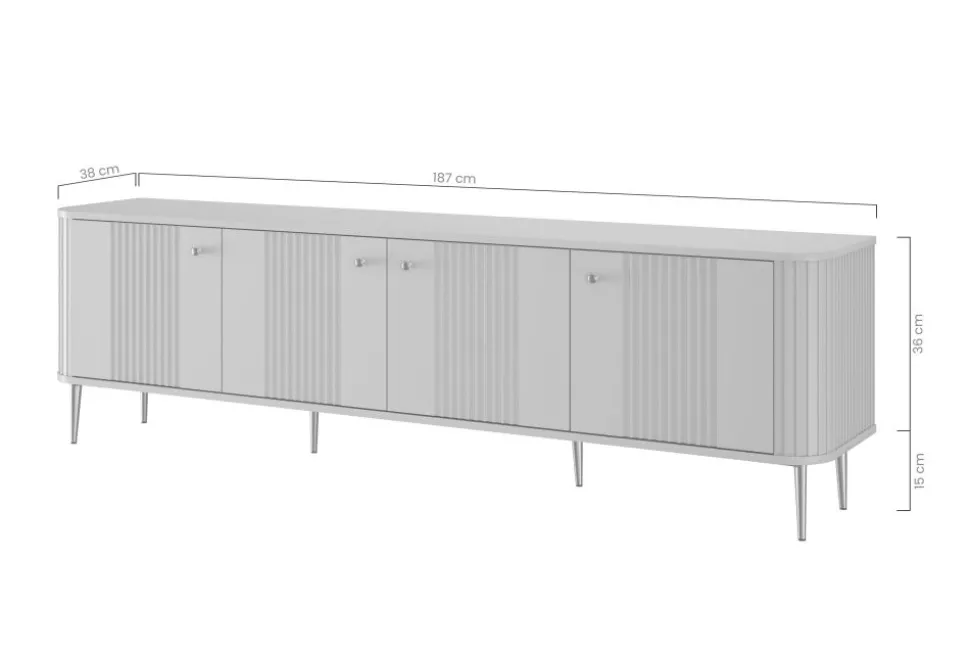 VESPER RTV 187 4D - cashmere mdf / orzech / czarne nogi