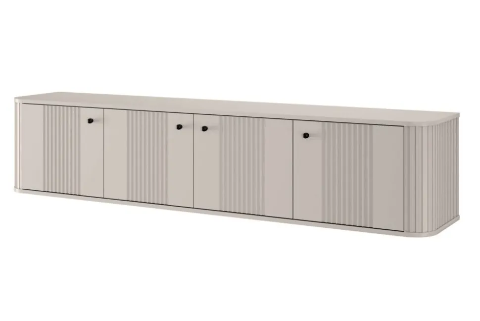 VESPER RTV 187 4D - cashmere mdf / cashmere / czarne uchwyty / wisząca