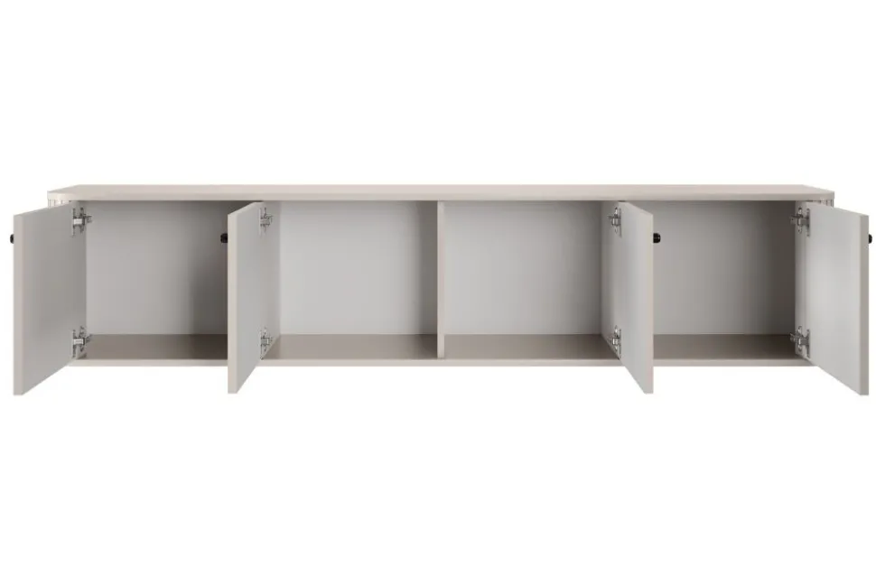 VESPER RTV 187 4D - cashmere mdf / cashmere / czarne uchwyty / wisząca