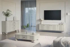 VESPER RTV 187 4D - cashmere mdf / cashmere / czarne uchwyty / wisząca