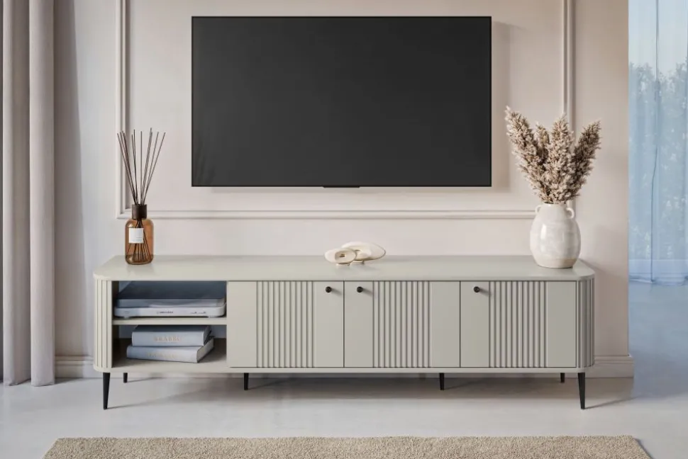 VESPER RTV 187 3D - cashmere mdf / cashmere / czarne nogi