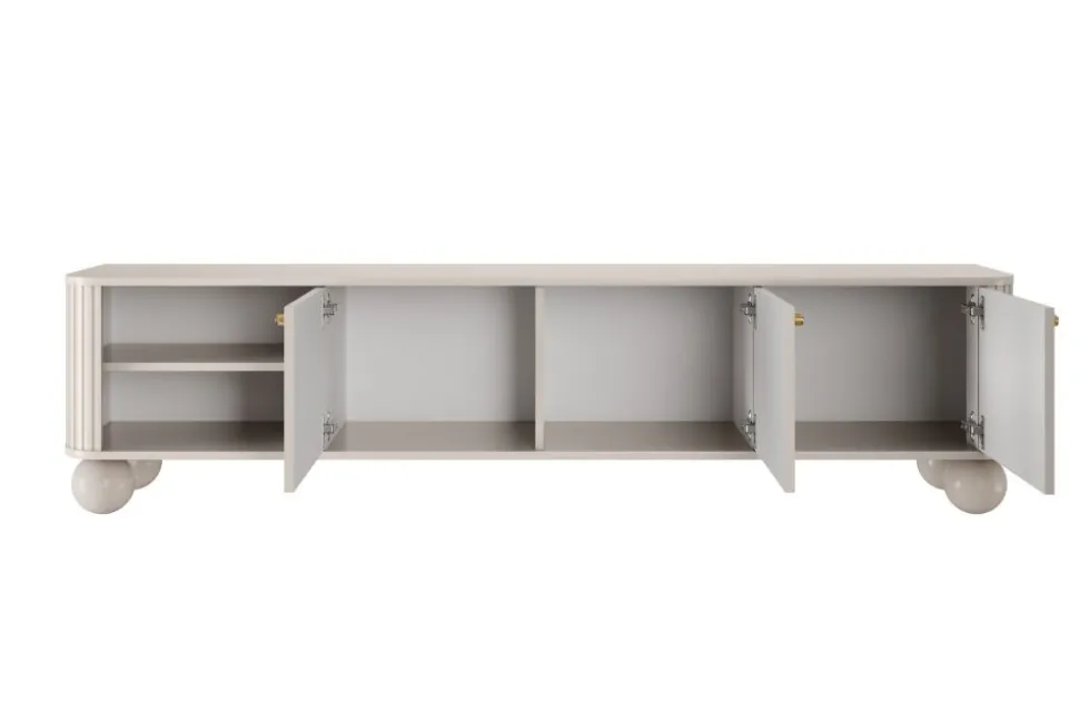 VESPER RTV 187 3D - cashmere mdf / cashmere / złote uchwyty / nogi kule