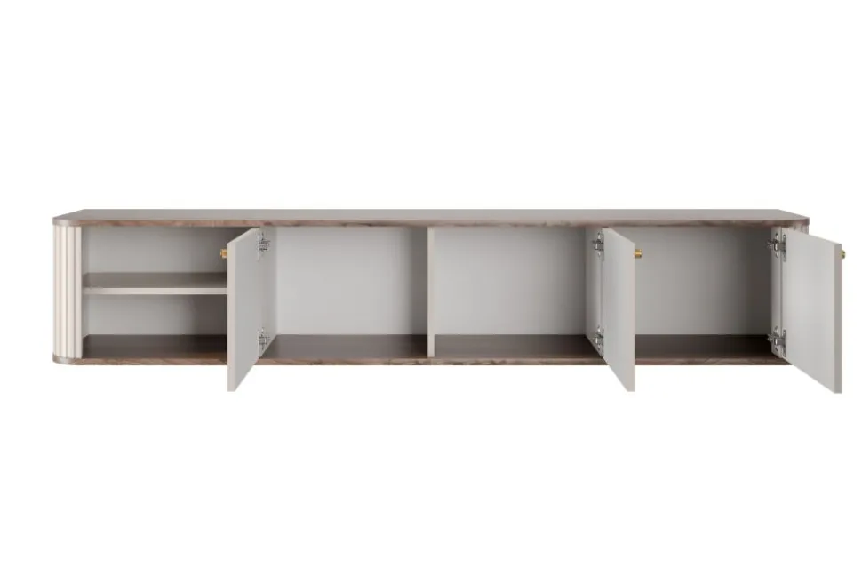 VESPER RTV 187 3D - cashmere mdf / orzech / złote uchwyty / wisząca