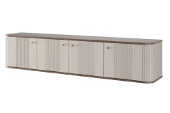VESPER RTV 187 4D - cashmere mdf / orzech / złote uchwyty / wisząca