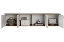 VESPER RTV 187 4D - cashmere mdf / orzech / złote uchwyty / wisząca