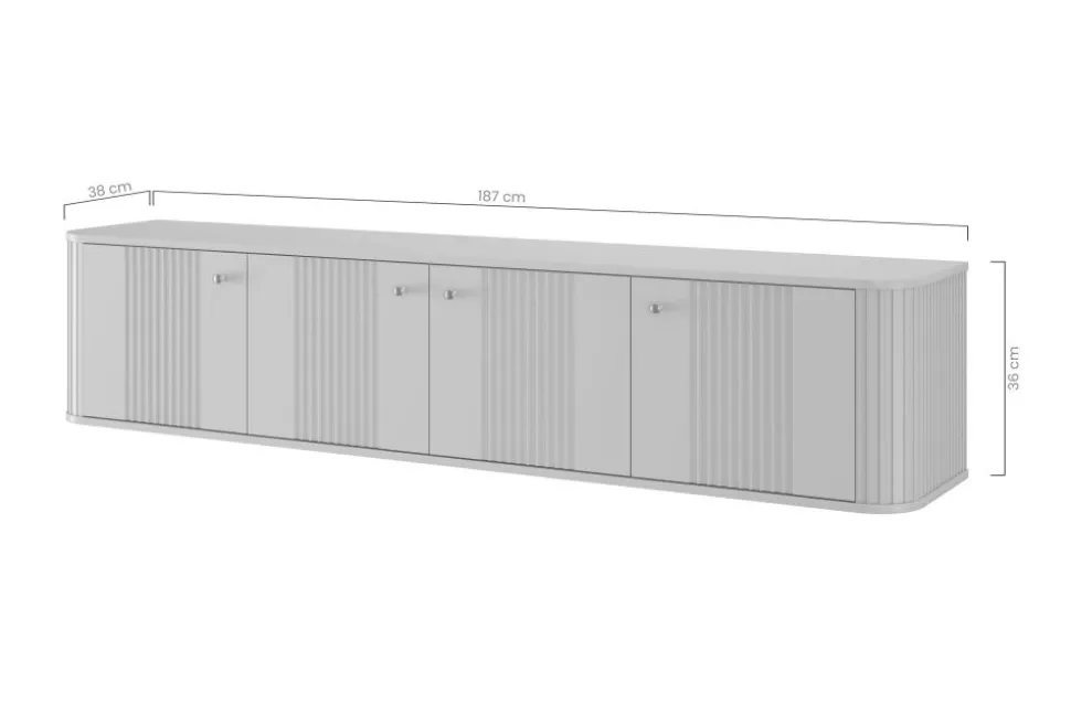 VESPER RTV 187 4D - cashmere mdf / orzech / złote uchwyty / wisząca
