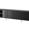 VESPER RTV 187 3D - czarny mdf / czarny mdf / złote nogi