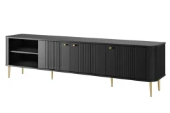 VESPER RTV 187 3D - czarny mdf / czarny mdf / złote nogi