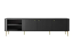 VESPER RTV 187 3D - czarny mdf / czarny mdf / złote nogi