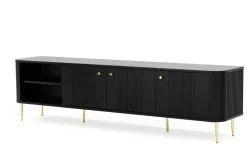 VESPER RTV 187 3D - czarny mdf / czarny mdf / złote nogi