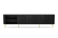 VESPER RTV 187 3D - czarny mdf / czarny mdf / złote nogi