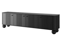 VESPER RTV 187 4D - czarny mdf / czarny mdf / czarne uchwyty / nogi kule
