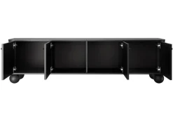 VESPER RTV 187 4D - czarny mdf / czarny mdf / czarne uchwyty / nogi kule