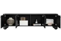 VESPER RTV 187 4D - czarny mdf / czarny mdf / czarne uchwyty / nogi kule