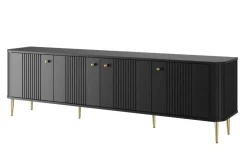 VESPER RTV 187 4D - czarny mdf / czarny mdf / złote nogi