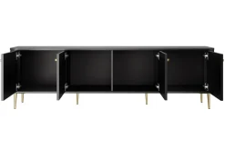 VESPER RTV 187 4D - czarny mdf / czarny mdf / złote nogi