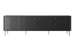 VESPER RTV 187 4D - czarny mdf / czarny mdf / złote nogi