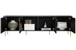 VESPER RTV 187 4D - czarny mdf / czarny mdf / złote nogi