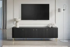 VESPER RTV 187 4D - czarny mdf / czarny mdf / złote nogi