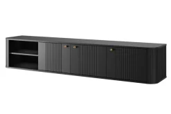 VESPER RTV 187 3D - czarny mdf / czarny mdf / złote uchwyty / wisząca