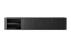VESPER RTV 187 3D - czarny mdf / czarny mdf / złote uchwyty / wisząca