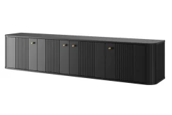 VESPER RTV 187 4D - czarny mdf / czarny mdf / złote uchwyty / wisząca