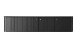 VESPER RTV 187 4D - czarny mdf / czarny mdf / złote uchwyty / wisząca
