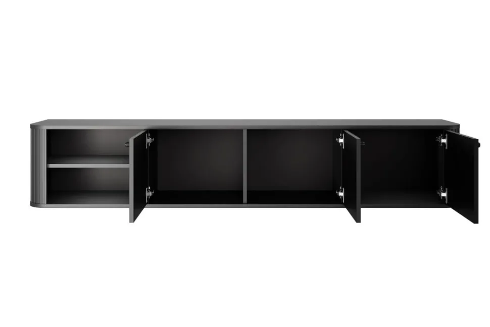 VESPER RTV 187 3D - czarny mdf / czarny mdf / czarne uchwyty / wisząca