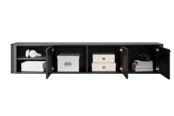 VESPER RTV 187 3D - czarny mdf / czarny mdf / czarne uchwyty / wisząca