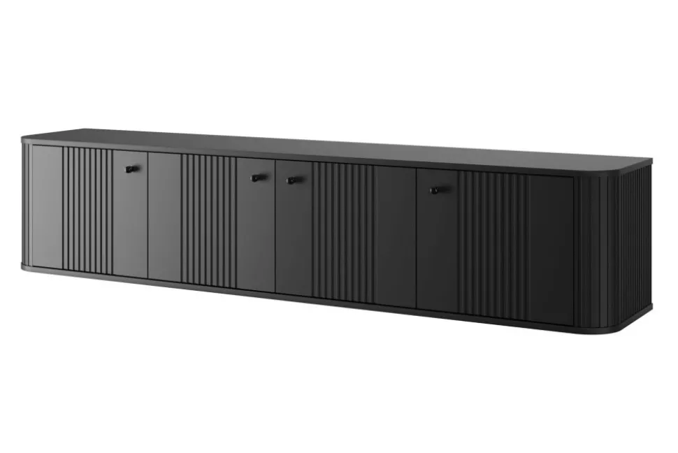 VESPER RTV 187 4D - czarny mdf / czarny mdf / czarne uchwyty / wisząca