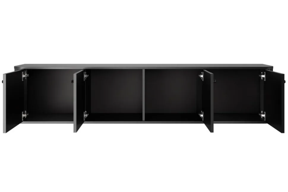 VESPER RTV 187 4D - czarny mdf / czarny mdf / czarne uchwyty / wisząca