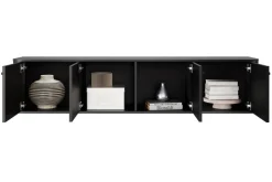 VESPER RTV 187 4D - czarny mdf / czarny mdf / czarne uchwyty / wisząca