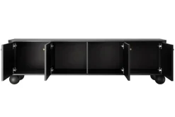 VESPER RTV 187 4D - czarny mdf / czarny mdf / złote uchwyty / nogi kule