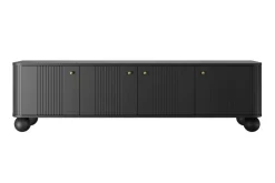 VESPER RTV 187 4D - czarny mdf / czarny mdf / złote uchwyty / nogi kule
