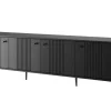 VESPER RTV 187 4D - czarny mdf / czarny mdf / czarne nogi