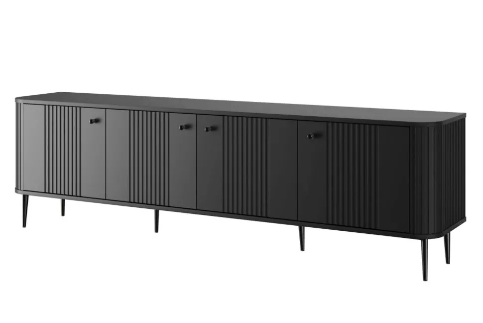 VESPER RTV 187 4D - czarny mdf / czarny mdf / czarne nogi