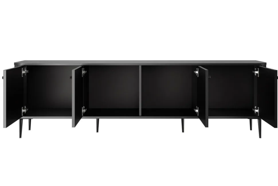 VESPER RTV 187 4D - czarny mdf / czarny mdf / czarne nogi