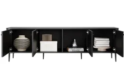 VESPER RTV 187 4D - czarny mdf / czarny mdf / czarne nogi