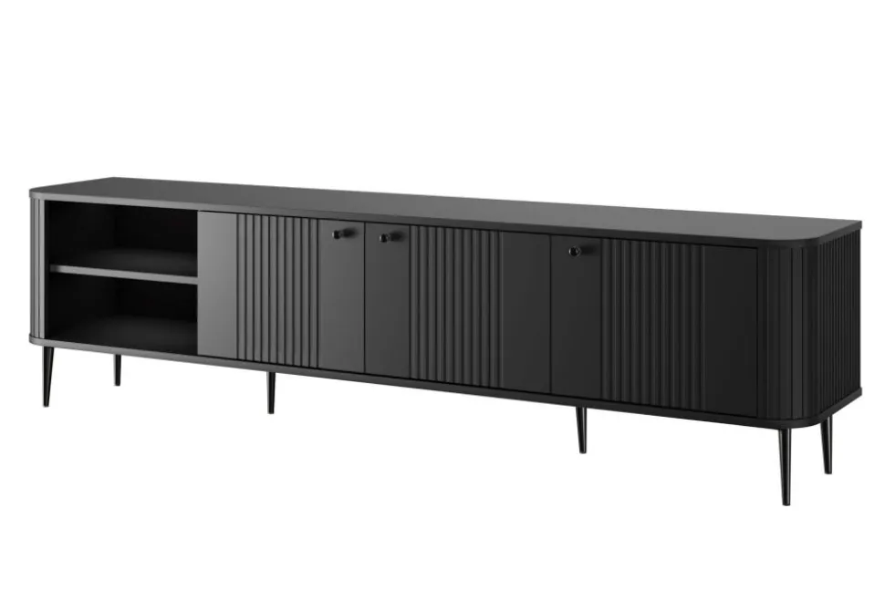 VESPER RTV 187 3D - czarny mdf / czarny mdf / czarne nogi