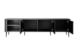 VESPER RTV 187 3D - czarny mdf / czarny mdf / czarne nogi
