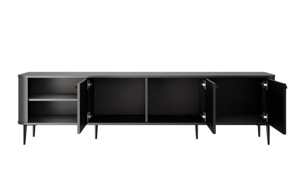 VESPER RTV 187 3D - czarny mdf / czarny mdf / czarne nogi