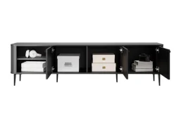 VESPER RTV 187 3D - czarny mdf / czarny mdf / czarne nogi