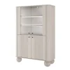VESPER WITRYNA 103 2D - cashmere mdf / cashmere / czarne uchwyty / nogi kule