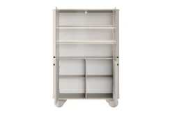 VESPER WITRYNA 103 2D - cashmere mdf / cashmere / czarne uchwyty / nogi kule