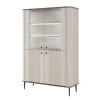 VESPER WITRYNA 103 2D - cashmere mdf / orzech / czarne nogi