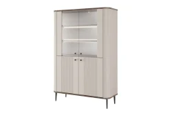 VESPER WITRYNA 103 2D - cashmere mdf / orzech / czarne nogi