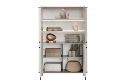 VESPER WITRYNA 103 2D - cashmere mdf / orzech / czarne nogi